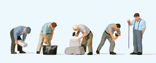 5 travailleurs à la carrière de pierre