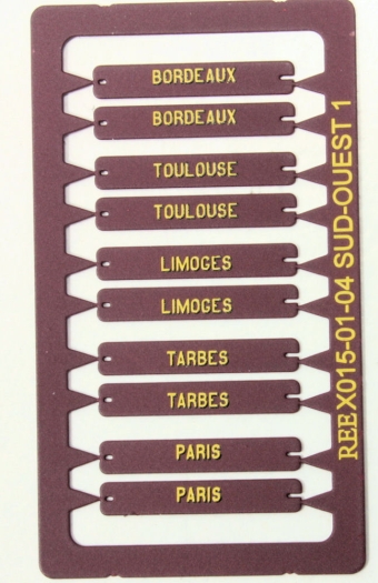 Set de 10 plaques itinéraires voitures postales SUD-OUEST (BORDEAUX-TOULOUSE-LIMOGES-TARBES-PARIS)