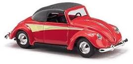 VW Coccinelle cabrio rouge fermé 1949