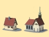 Église du village avec presbytère (échelle N)