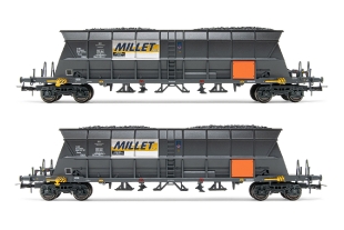Coffret de 2 wagons-trémies à bogies SNCF EF60 livrée Millet