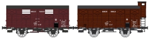 Set 2 wagons couverts OCEM 19 brun PLM ép. II