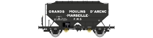 Wagon céréalier « GRANDS MOULINS D’ARENC .MARSEILLE. », noir, EP. III