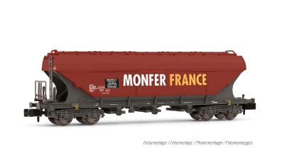 Wagon-trémie à parois plates livrée bordeaux/noir "MONFER FRANCE"