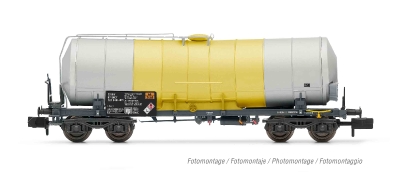 Wagon citerne SNCF livrée gris/jaune,transport de soufre Echelle N