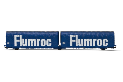 Wagon bâché à 3 essieux SNCF Lails livrée bleue "Flumroc" ép. IV