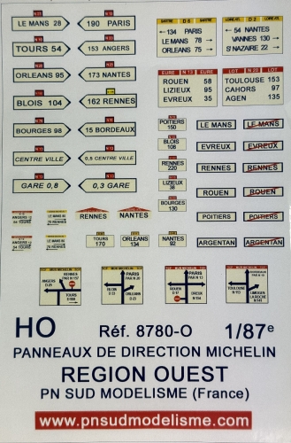 Panneaux de direction Michelin région OUEST