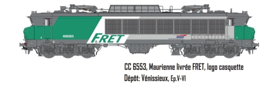 CC 6553, Maurienne livrée FRET, logo casquette Dépôt: Vénissieux, Ep.V-V ANALOGIQUE