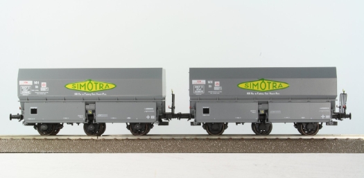 Set 2 wagons coke MH45 à 3 essieux gris Simotra SNCF ép. III Promo REE janvier 2019