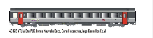 VTU A10tu PLC, livrée Nouvelle Déco, Corail Intercités, logo Carmillon Ep.VI