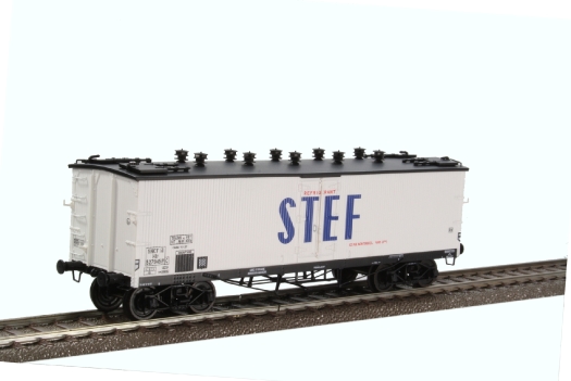 Wagon couvert TP frigo STEF origine trappes à glace aérateurs SNCF ép. III