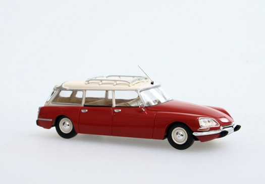 Citroën DS rouge/toit blanc