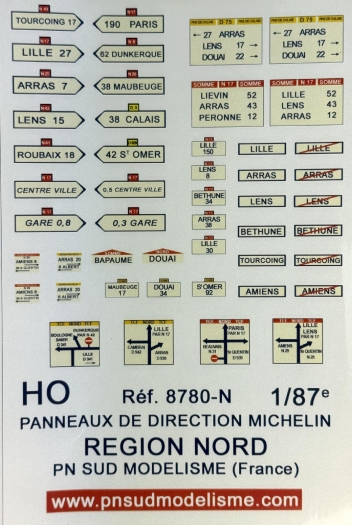 Panneaux de direction Michelin région NORD
