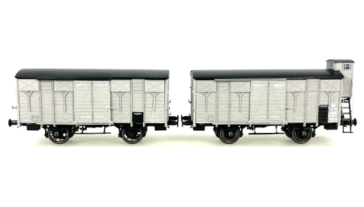 Set 2 wagons couverts OCEM 19 gris Midi ép. II