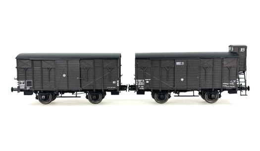 Set 2 wagons couverts OCEM 19 bruns SNCF ép. IIIb