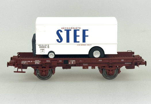 Wagon UFR monoporteur remorque tôlée STEF SNCF ép. IV