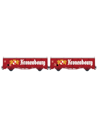 Set de 2 wagons SNAV toits bas EVS Kronembourg époque IV/V (Echelle N)