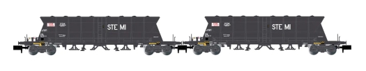 Coffret de 2 wagons trémies à bogies SNCF Faoos pour le transport du charbon «S.G.W. / STEMI» ép.IV (échelle N)