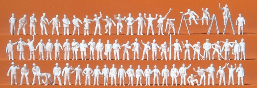 Au travail. 70 figurines miniatures non peintes kit (échelle N)