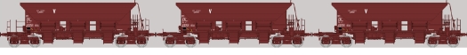 Set 3 wagons trémies à ballast T1 Uas bruns V SNCF ép. IV