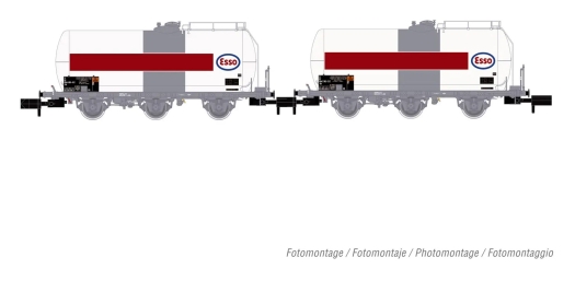 Coffret de 2 wagons-citernes à 3 essieux SNCF Uh «Esso» ép.IV (échelle N)