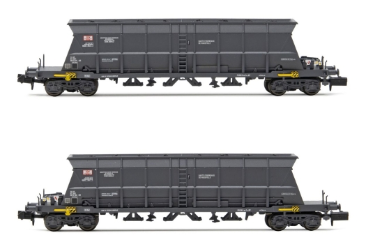 Coffret de 2 wagons-trémies à bogies Faoos SNCF pour le transport du charbon «S.G.W.» ép. IV (échelle N)
