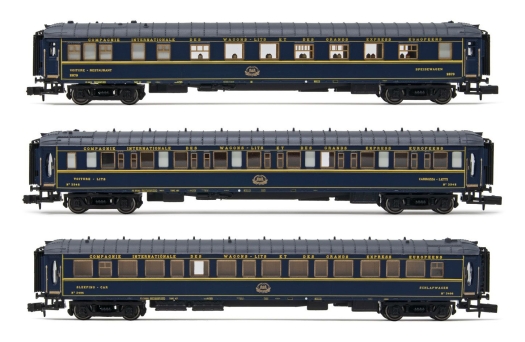 Coffret de 3 voitures «Train Bleu» composé de 1 restaurant et 2 voitures-lits Lx ép.III (échelle N)