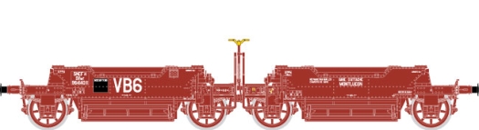 Couplages de wagons à ballast SVwf 964140 «Montluçon» Époque 3c