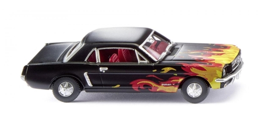 Ford Mustang coupé noir + flammes