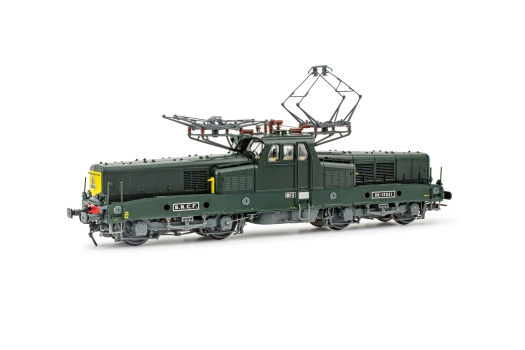 HJ2337 SNCF, locomotive électrique classe BB 13000 en livrée verte/jaune, BB 13041, période IV, ANALOGIQUE