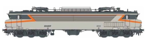 Locomotive CC 6512 gris béton, orange, logo nouille, Dépôt/ Paris-Sud-Ouest, Blason Narbonne, 200 km/h Ep.IV-V / Analogique