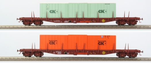 Coffret de 2 wagons porte-conteneurs Sgss 6 16/MK70 SNCF