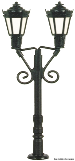 Lanterne de parc à deux têtes, noire (échelle N)