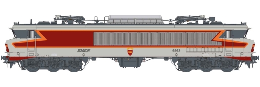 Locomotive électrique CC6563 gris béton livrée ARZENS logo nouille dépôt Vénissieux DCC SOUND