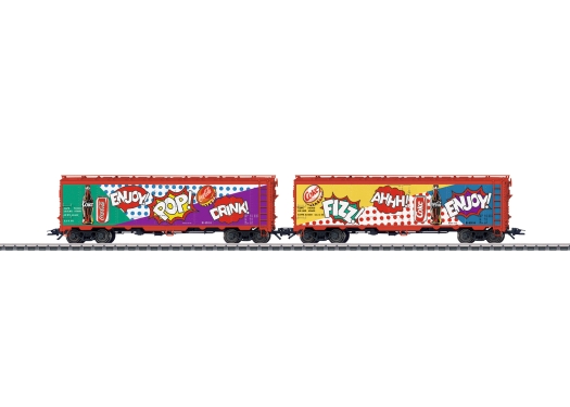 Set 2 wagons couvert frigo Coca Cola USA