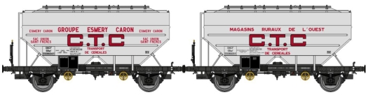 Set 2 wagons céréaliers Richard Esmery Caron SNCF ép. III