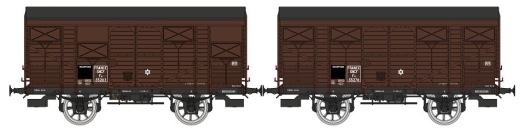 Set 2 wagons primeurs bruns SNCF ép. IIIa