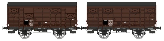 Set 2 wagons primeurs bruns SNCF ép. IIIb