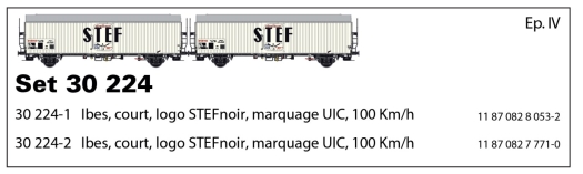 Set de 2 wagons frigorifiques STEF SNCF