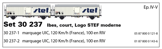 Set de 2 wagons frigorifiques STEF SNCF moderne