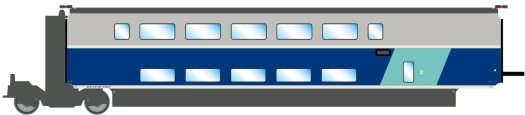 Voiture complémentaire TGV Euroduplex SNCF Seconde Classe