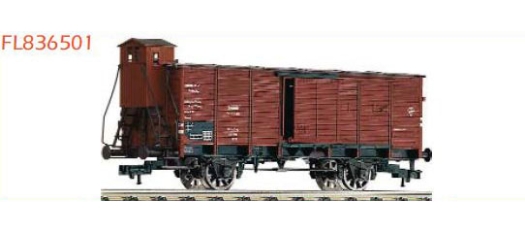 Wagon couvert à essieux brun foncé à guérite SNCF (échelle N)