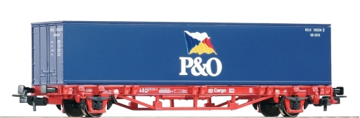 Wagon porte-conteneurs DB Cargo, époque V, chargé de conteneurs P&O