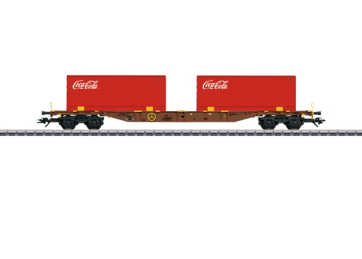 Wagon porte-conteneurs Sgns +2 conteneurs Coca Cola