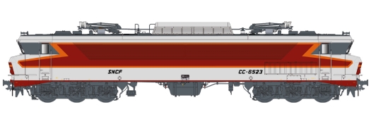Locomotive électrique CC6523 gris métal/rouge/orange TEE plaques logo Beffara sud-ouest 200 km/h DCC SOUND