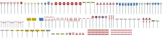 Set panneaux de route (échelle N)