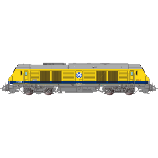 Locomotive diésel BB75103 livrée jaune TSO