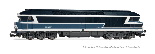 Locomotive diesel CC 72033, livrée bleue avec logo «Nouille», ép. IV-V