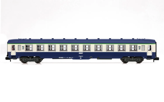 Voiture-couchettes DEV AO B10c10 SNCF livrée bleue/grise avec logo Encadré ép. IV (échelle N)