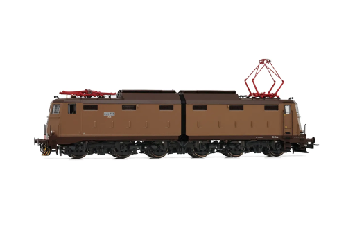 Locomotive électrique à 6 essieux E.645 1ère série livrée castano/isabella logo FS simplifié DCC SOUND